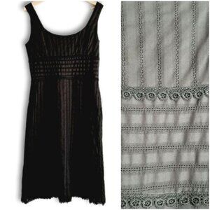 FRANCESCA MAMMOLITI Sleeveless Babydoll Scoop Neck Dress Black Sz 10